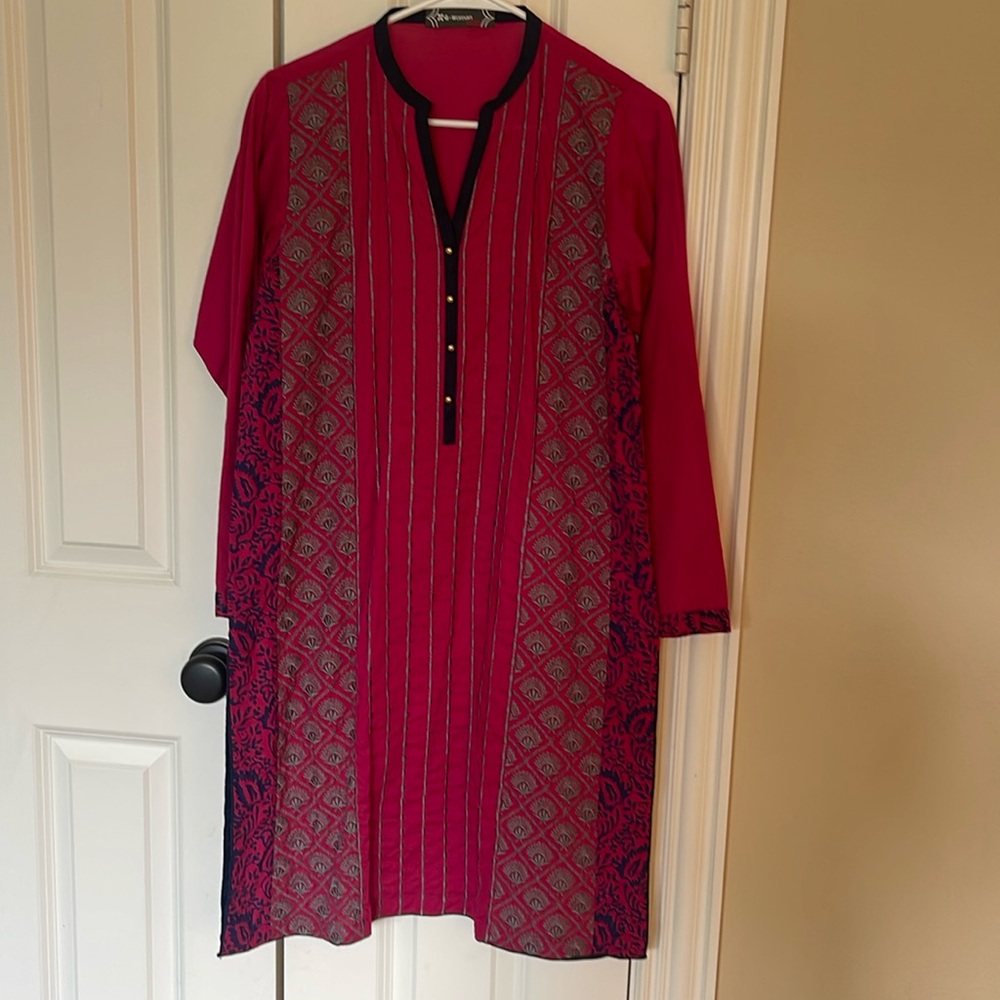 Pakistani Indian embroidered kurta.